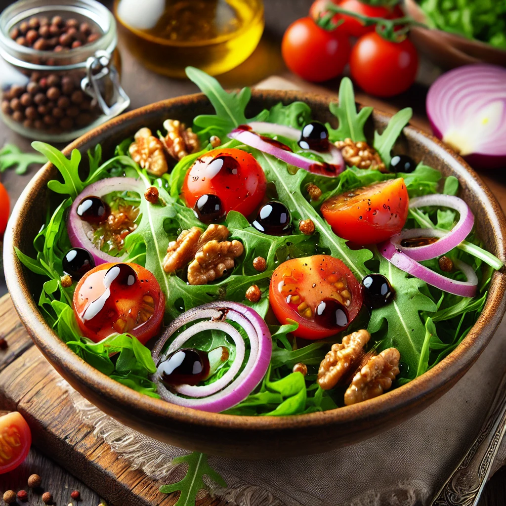 24.12.2024: Rucola-Salat mit Balsamico-Essigperlen