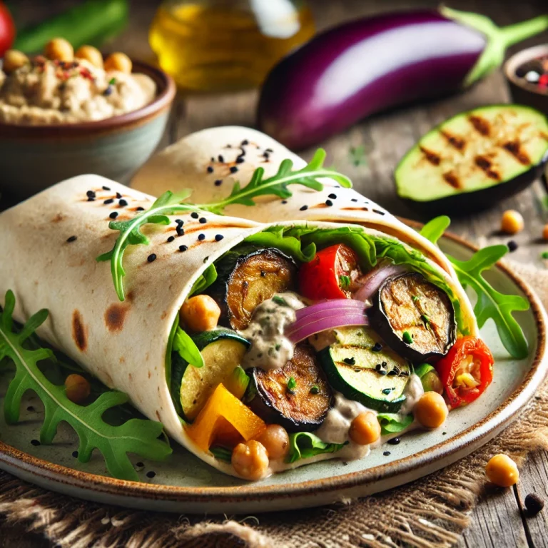 Baba Ganoush Wraps mit geröstetem Gemüse